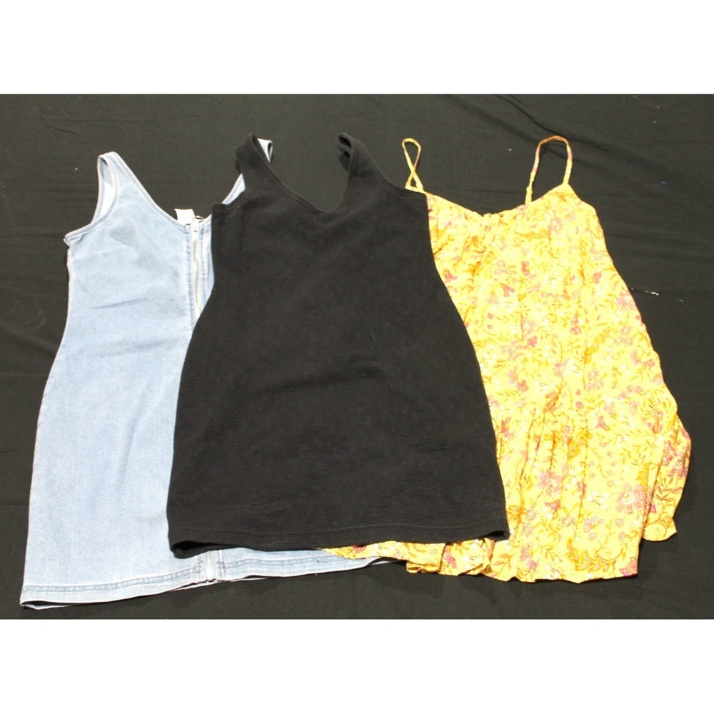 Lot of 3 Womens Y2K Style Mini Dresses Med Old Navy No Boundaries Vintage Blue
